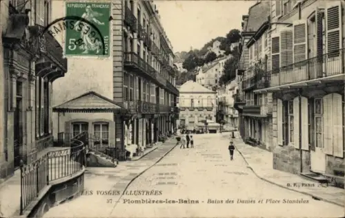 CPA Plombières les Bains Lorraine Vosges, Bains des Dames et Place Stanislas