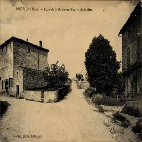 CPA Rontalon Rhône, Route de Saint Martin en haut et de la Gare