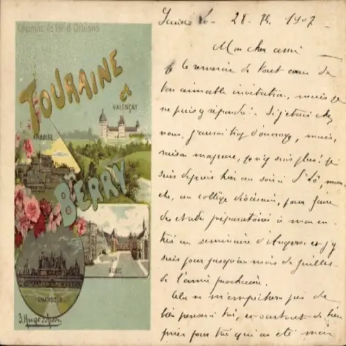 Ak Amboise Indre et Loire,  mit Landschaft, Schriftzug 'FOURAINE',  Valençay