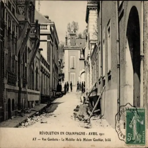 CPA Ay-sur-Moselle, Rue Gambetta, Maison Gauthier