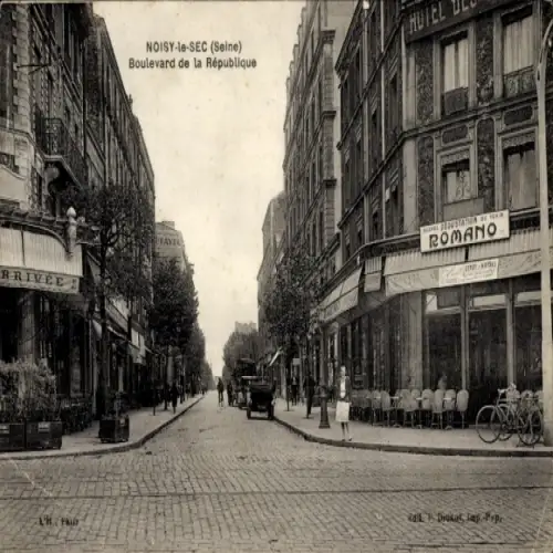 Ak Noisy le Sec Seine Saint Denis, Boulevard de la Republique, Degustation Romano