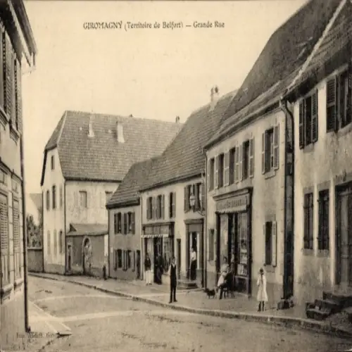 Ak Giromagny Schermenei Territoire de Belfort, Grande Rue