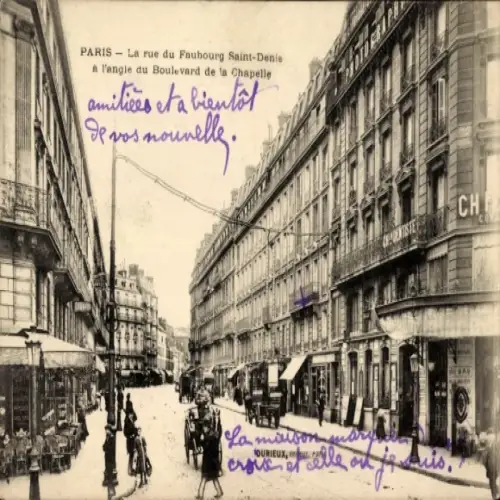 Ak Paris X., Rue du Faubourg Saint Denis a l'angle du Boulevard de la Chapelle