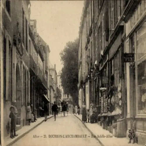 Ak Bourbon l'Archambault Allier, Rue Achille Allier