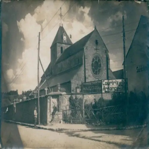 Foto Mauregny en Haye Aisne, Kirche, September 1918, Kriegsschauplatz 1. WK