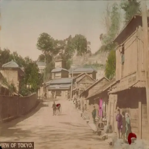 Foto Tokyo Tokio Japan, Straßenpartie, Rikscha, coloriert