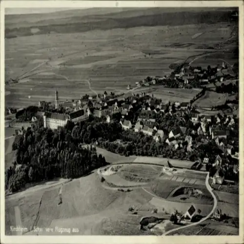 Ak Kirchheim in Schwaben Allgäu, Fliegeraufnahme