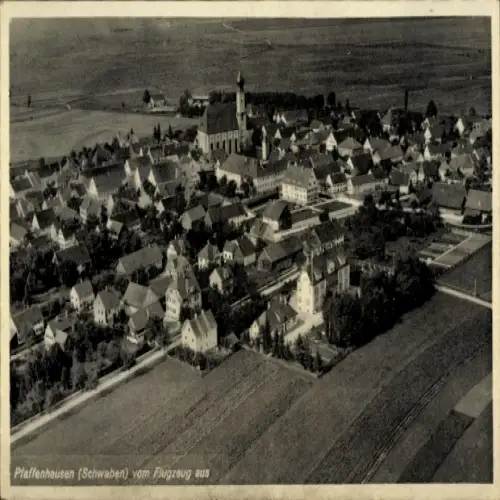 Ak Pfaffenhausen in Oberschwaben Unterallgäu, Fliegeraufnahme