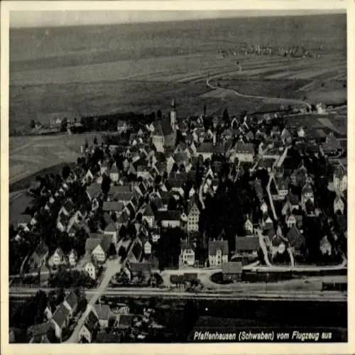 Ak Pfaffenhausen in Oberschwaben Unterallgäu, Fliegeraufnahme