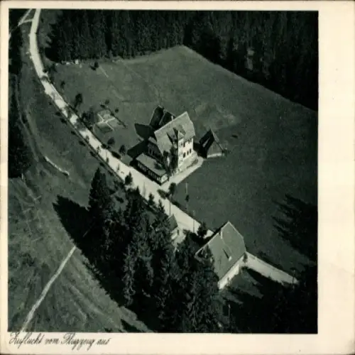 Ak Zuflucht Bad Peterstal Griesbach im Schwarzwald, Fliegeraufnahme, Kurhaus