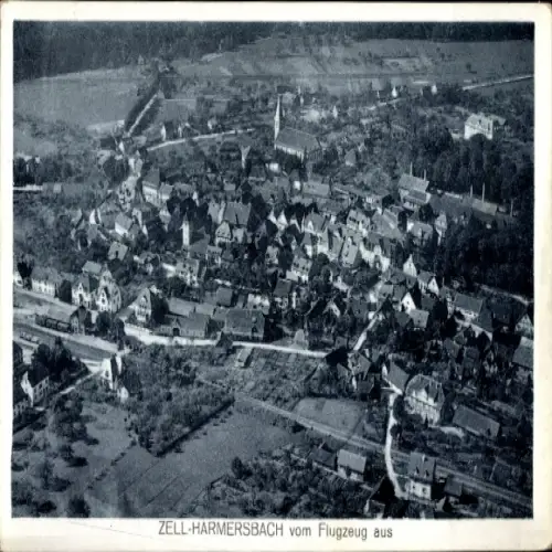 Ak Zell am Harmersbach Schwarzwald Baden, Fliegeraufnahme