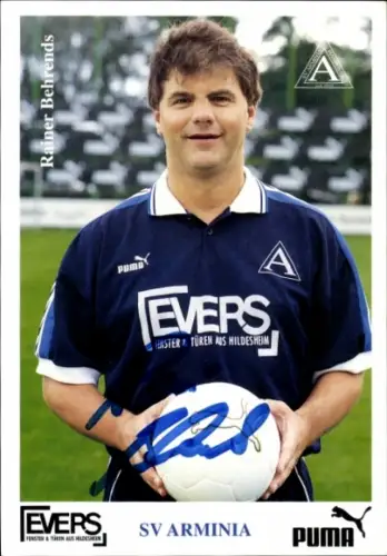 Autogrammkarte Trainer Rainer Behrends, SV Arminia Hannover, Autogramm