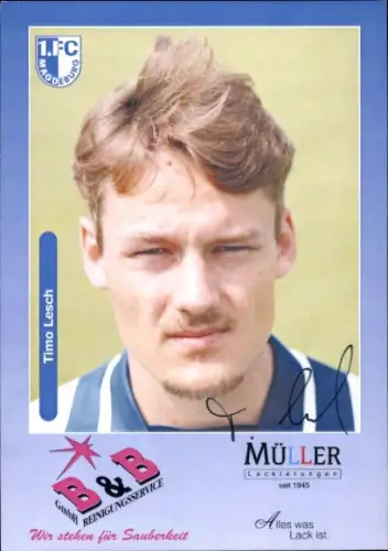 Autogrammkarte Fußballer Timo Lesch, 1. FC Magdeburg, Autogramm