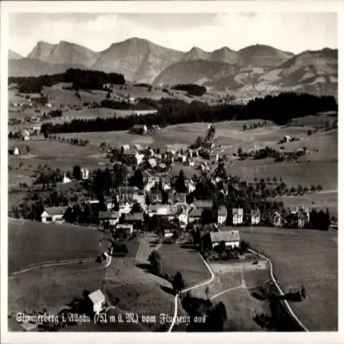 Ak Simmerberg im Allgäu, Fliegeraufnahme