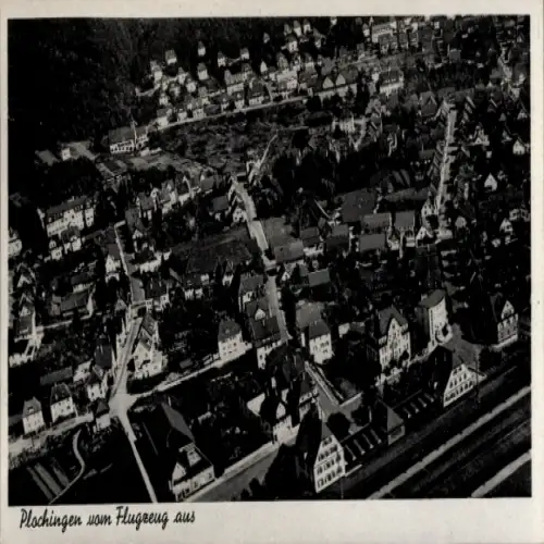 Ak Plochingen am Neckar, Luftaufnahme von  Stadtansicht, Häuser, 1943