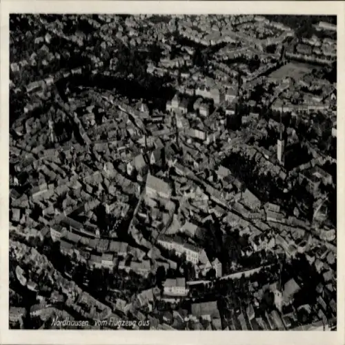 Ak Nordhausen am Harz, Luftaufnahme von  1943, Stadtansicht