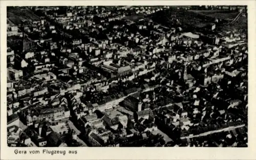 Ak Gera in Thüringen, Luftaufnahme von  Stadtansicht, keine Personen,  