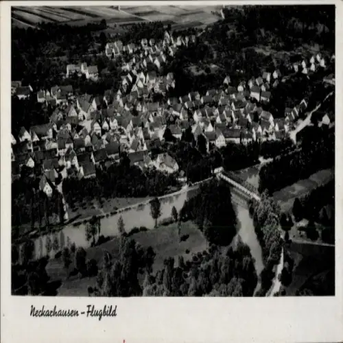 Ak Neckarhausen in Baden, Luftaufnahme