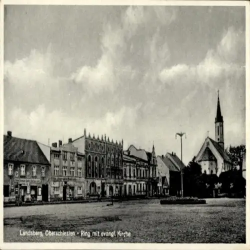 Ak Gorzów Śląski Landsberg Oberschlesien, Ring, evangelische Kirche
