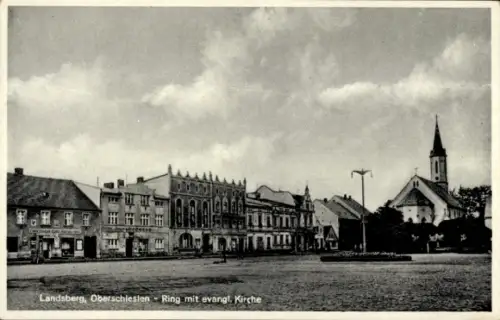Ak Gorzów Śląski Landsberg Oberschlesien, Ring, evangelische Kirche