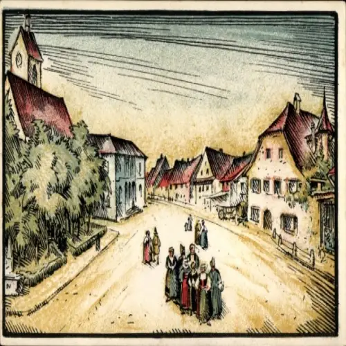 Künstler Ak Riehen Basel Stadt, Wettstein und Riehen Festspiel 1923, Straßenpartie