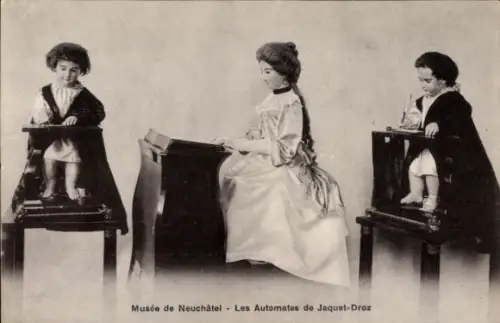 Ak Neuchâtel Neuenburg Stadt, Museum, automatisierte Puppen von Jaquet-Droz