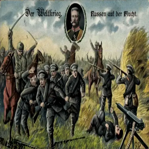 Ak Der Weltkrieg, Schlachtfeld, Russen auf der Flucht
