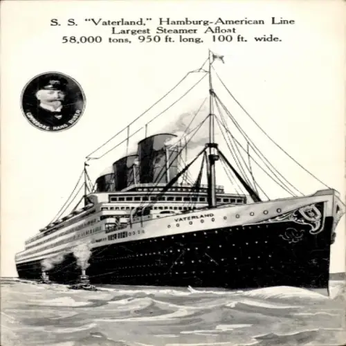 Ak Dampfer Vaterland, HAPAG, Commodore Hans Rust, Portrait