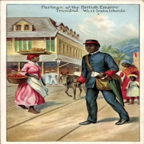 Künstler Ak Trinidad, Westindische Inseln, Postbeamte des Britischen Empire, Briefträger