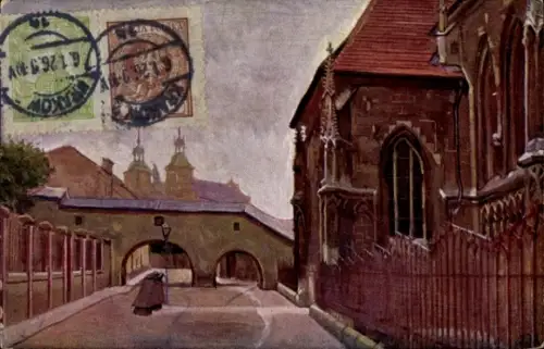 Ak Kraków Krakau Polen, Skaleczna-Gasse, St. Katharina-Kirche