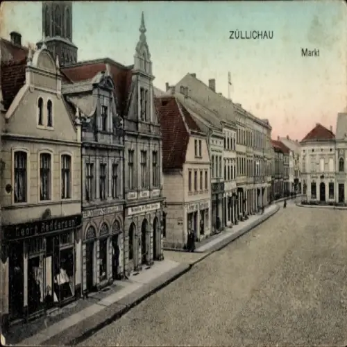 Ak Sulechów Züllichau Ostbrandenburg, Markt
