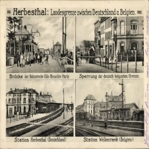 Ak Herbesthal Lontzen Wallonien Lüttich, Brücke, Station Welkenraedt, Sperrung, Grenze