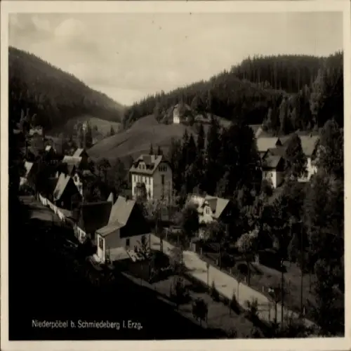 Ak Niederpöbel Dippoldiswalde im Erzgebirge, Gesamtansicht