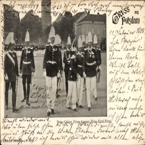 Ak Potsdam, Prinz Oskar, Prinz August, Prinz Eitel Friedrich