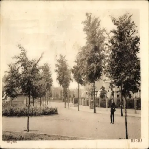 Ak Breda Nordbrabant Niederlande, Park, Straßenpartie