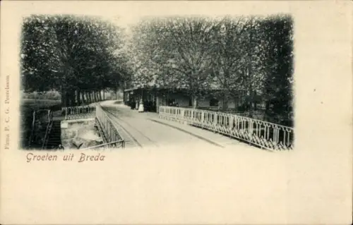 Ak Breda Nordbrabant, Ortspartie mit Brücke