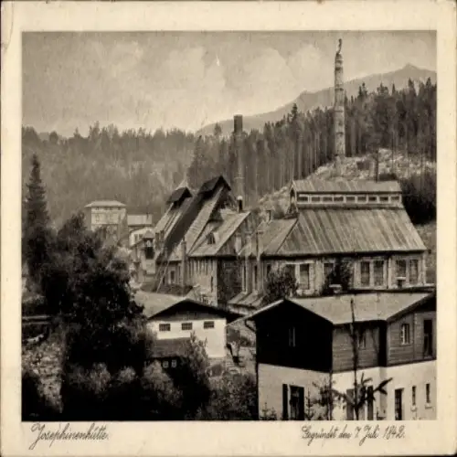Ak Szklarska Poręba Schreiberhau Riesengebirge Schlesien, Josephinenhütte, Kunstglasfabrik