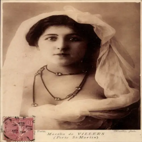Ak Varieté Künstlerin Martha de Villers, Porte Saint Martin, Portrait
