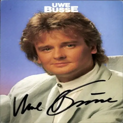 Autogrammkarte Sänger Uwe Busse, Portrait, Autogramm