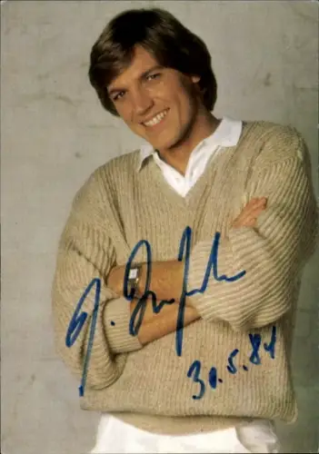 Autogrammkarte Sänger Jürgen Renfordt, Portrait, Autogramm