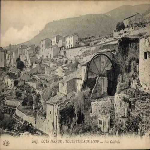 Ak Tourrettes sur Loup Alpes Maritimes, Gesamtansicht
