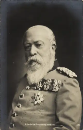 Ak Großherzog Friedrich I. von Baden, Portrait