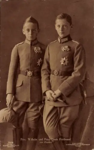 Ak Prinz Wilhelm, Louis Ferdinand von Preußen, Portrait in Uniform, Liersch 7906