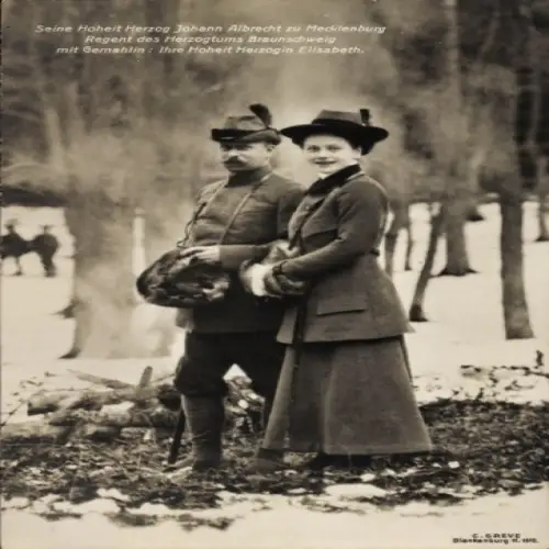 Ak Herzog Johann Albrecht zu Mecklenburg, Regent von Braunschweig mit Gemahlin, Herzogin Elisabeth