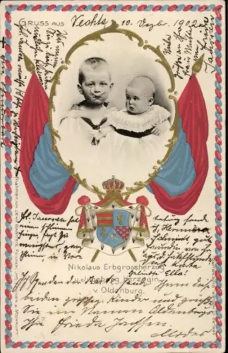 Präge Wappen Ak Nikolaus Erbgroßherzog von Oldenburg, Herzogin von Oldenburg
