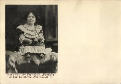 Ak Französin Feodora, berühmte Abnormität, Liliputanerin