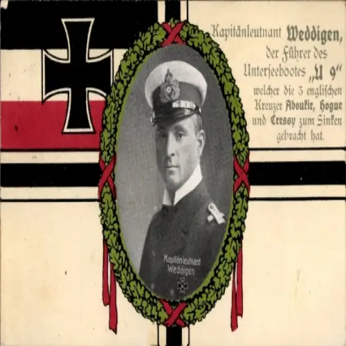 Ak Kapitänleutnant Otto Weddigen, Führer des Unterseebootes U 9