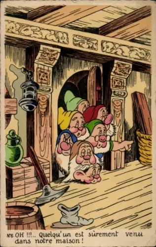 Künstler Ak Walt Disney, Schneewittchen und die sieben Zwerge, Snow White