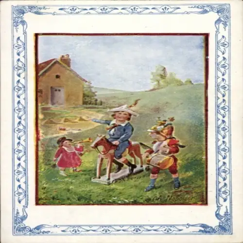 Passepartout Ak Junge als Napoleon, Spielzeuge