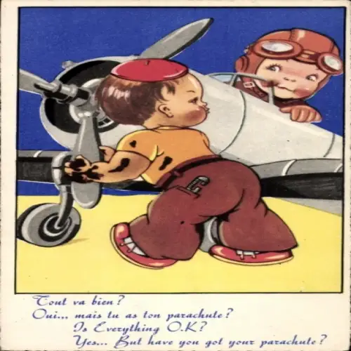 Ak Tou va bien, Oui, mais tu as ton Parachute, Fallschirm, Kampfflieger